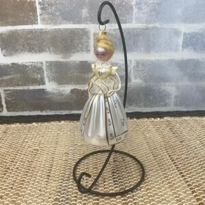 Vtg De Carlini Soffieria Italian blown glass Ornament Blonde 5.5"